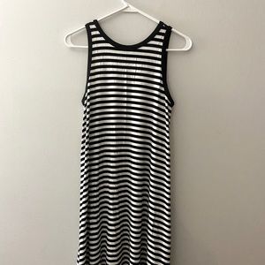 Black and White Striped Swing Dress